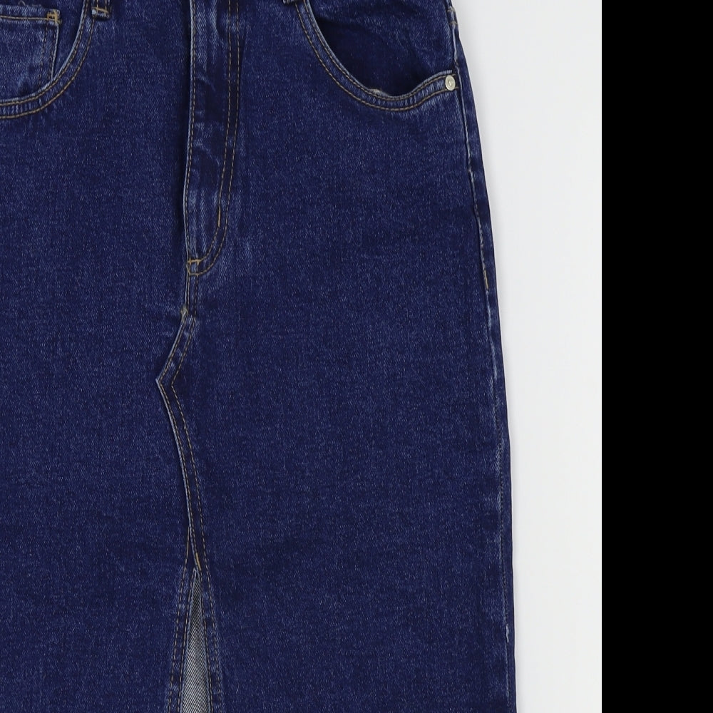 Zara Womens Blue   A-Line Skirt Size 4  - denim skirt