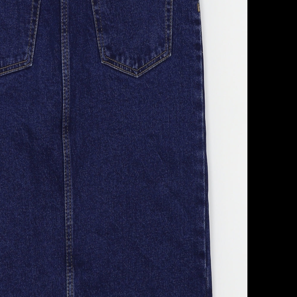 Zara Womens Blue   A-Line Skirt Size 4  - denim skirt