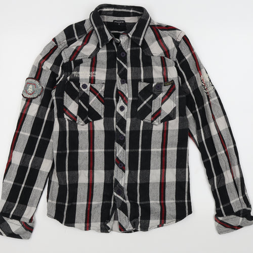 UrbanSpirit Mens Grey Check   Button-Up Size S