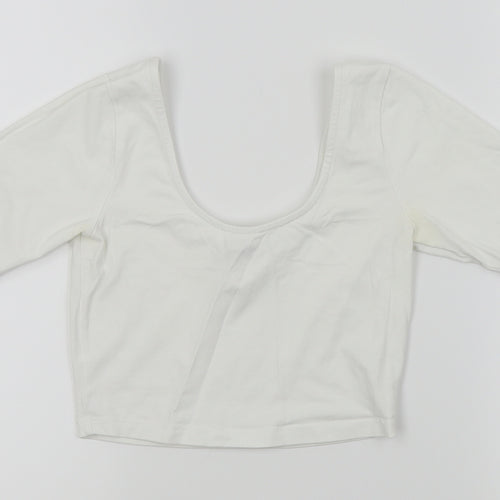ASOS Womens White   Cropped T-Shirt Size 4