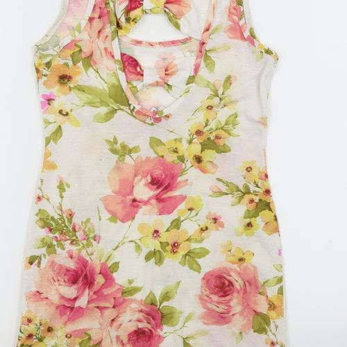 New Look Womens White Floral  Fit & Flare  Size 8
