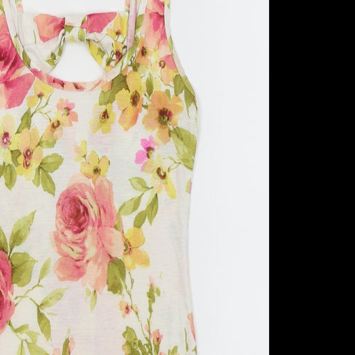 New Look Womens White Floral  Fit & Flare  Size 8