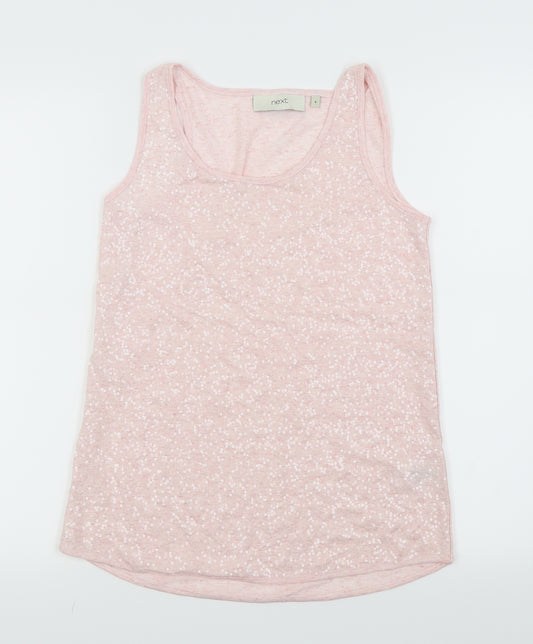 Front view of Next women’s pink camisole tank, size UK 8