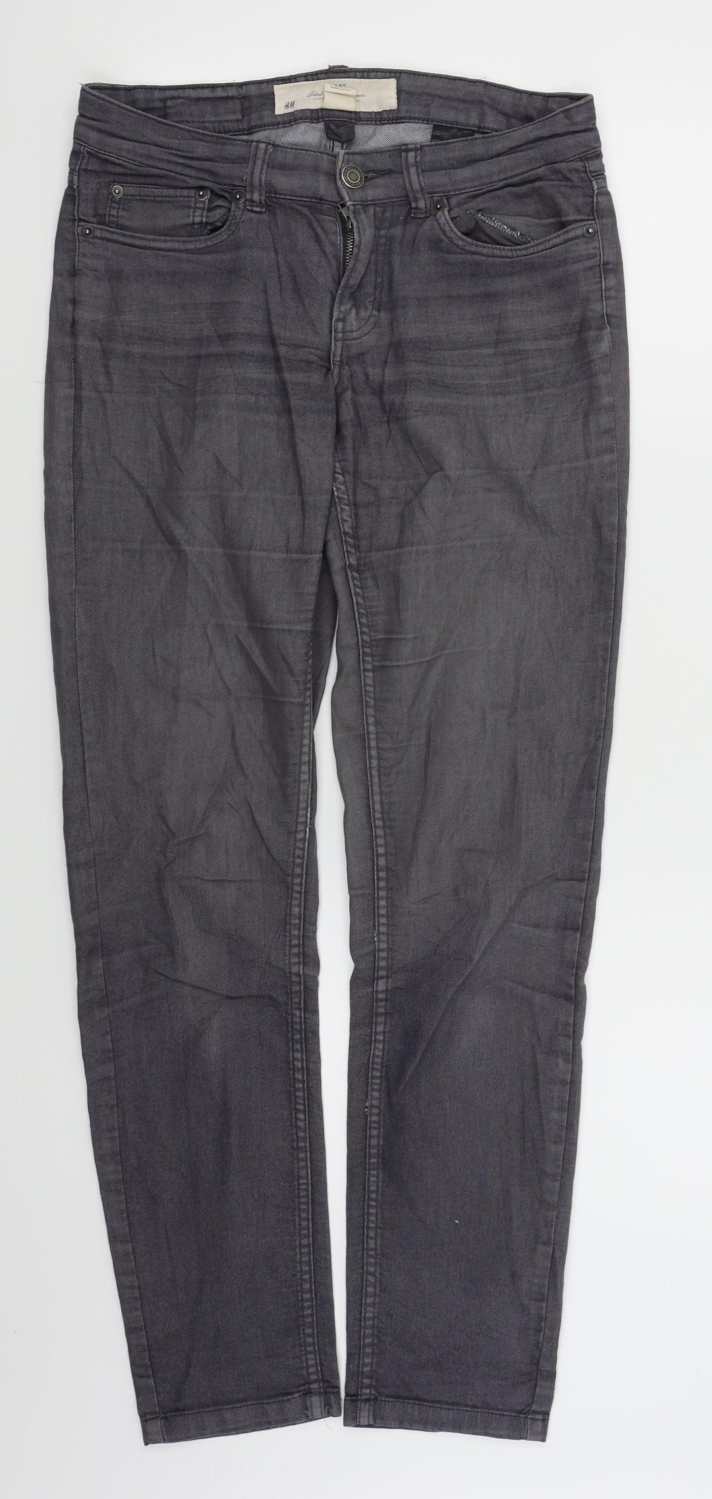 H&M Womens Grey   Skinny Jeans Size 8 L29 in