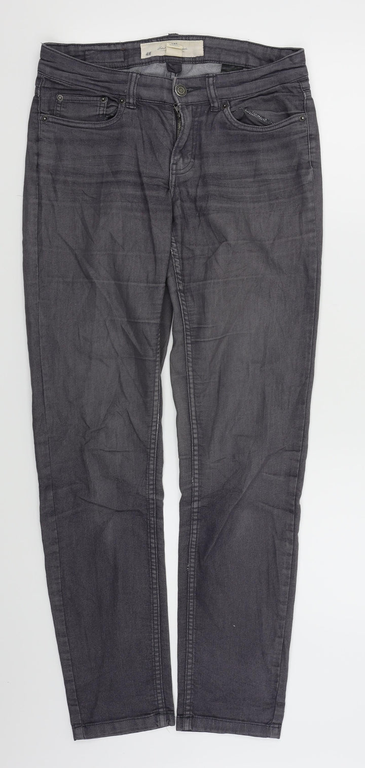 H&M Womens Grey Skinny Jeans Size 8 L29 in