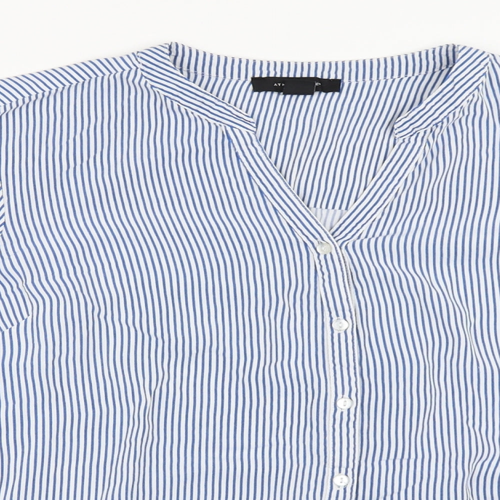 Primark Womens Blue Striped  Basic Button-Up Size 18