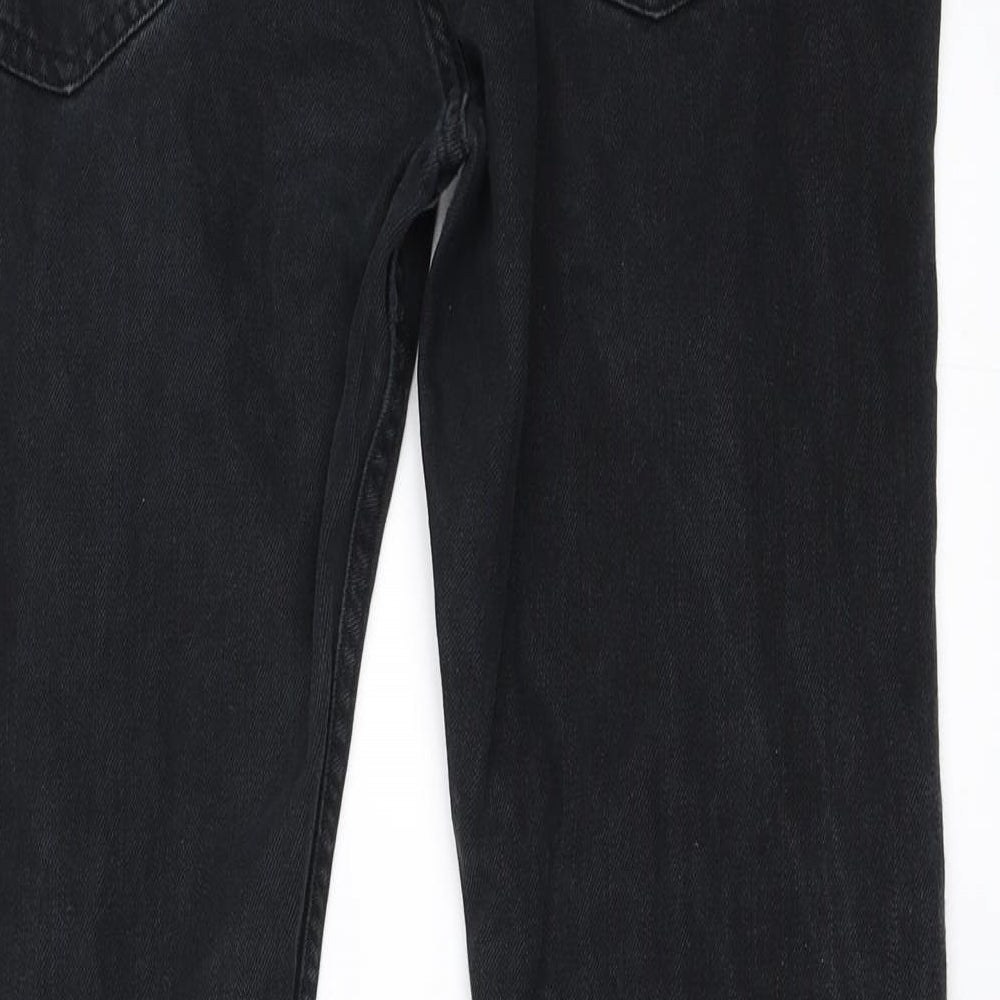 Topman Mens Black  Denim Straight Jeans Size 34 in L29 in