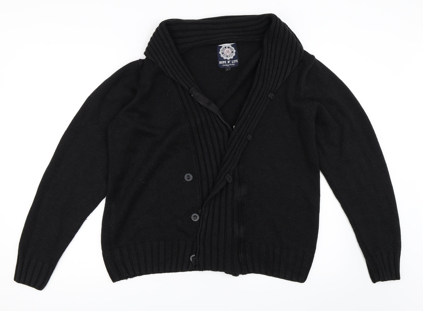 Hope N' Life Womens Black   Full Zip Jumper Size L