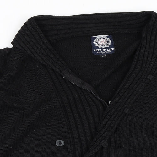 Hope N' Life Womens Black   Full Zip Jumper Size L