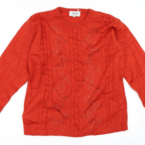 Akal Womens Red   Pullover Jumper Size M