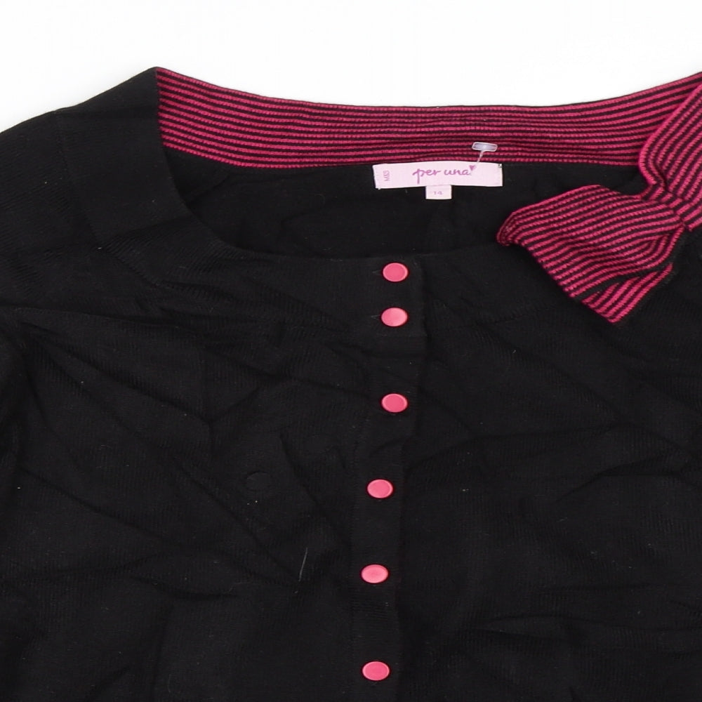 Per Una Womens Black   Cardigan Jumper Size 14