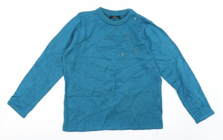 BM Womens Blue Pullover Jumper Size S