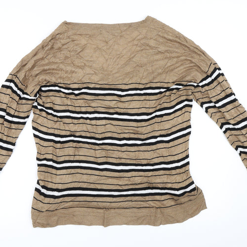 NEXT Womens Beige Striped  Pullover Jumper Size 18