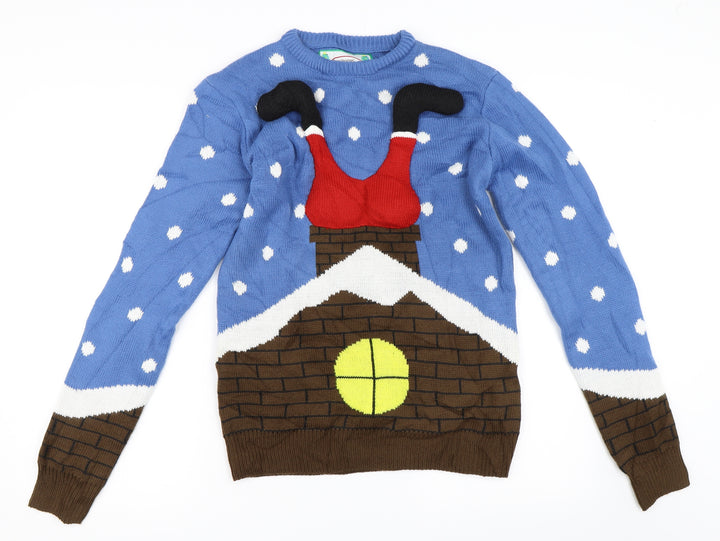 Cedar Wood State Mens Blue Pullover Jumper Size XS - santa christmas