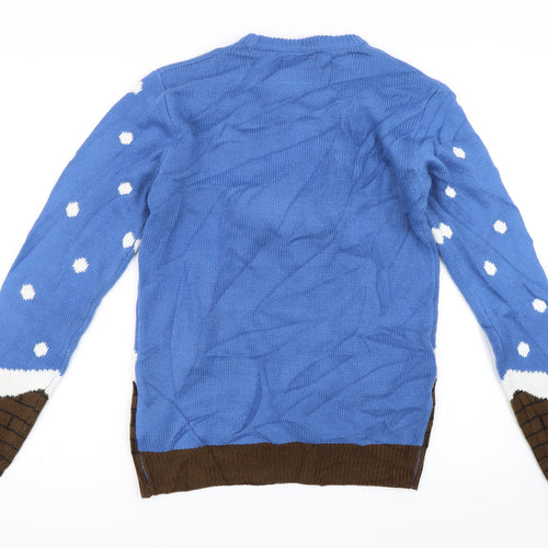 Cedar Wood State Mens Blue   Pullover Jumper Size XS  - santa christmas