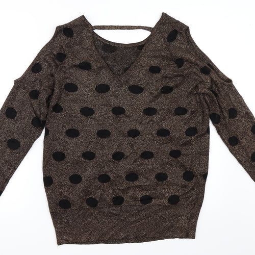 Matalan Womens Brown   Pullover Jumper Size 14  - Cut Out Shoulders