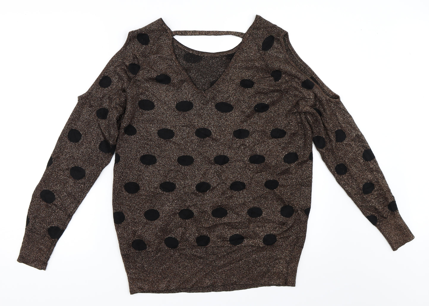 Matalan Womens Brown   Pullover Jumper Size 14  - Cut Out Shoulders