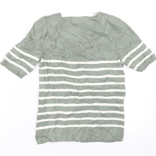 Marks and Spencer Womens Green Striped  Pullover Jumper Size 8