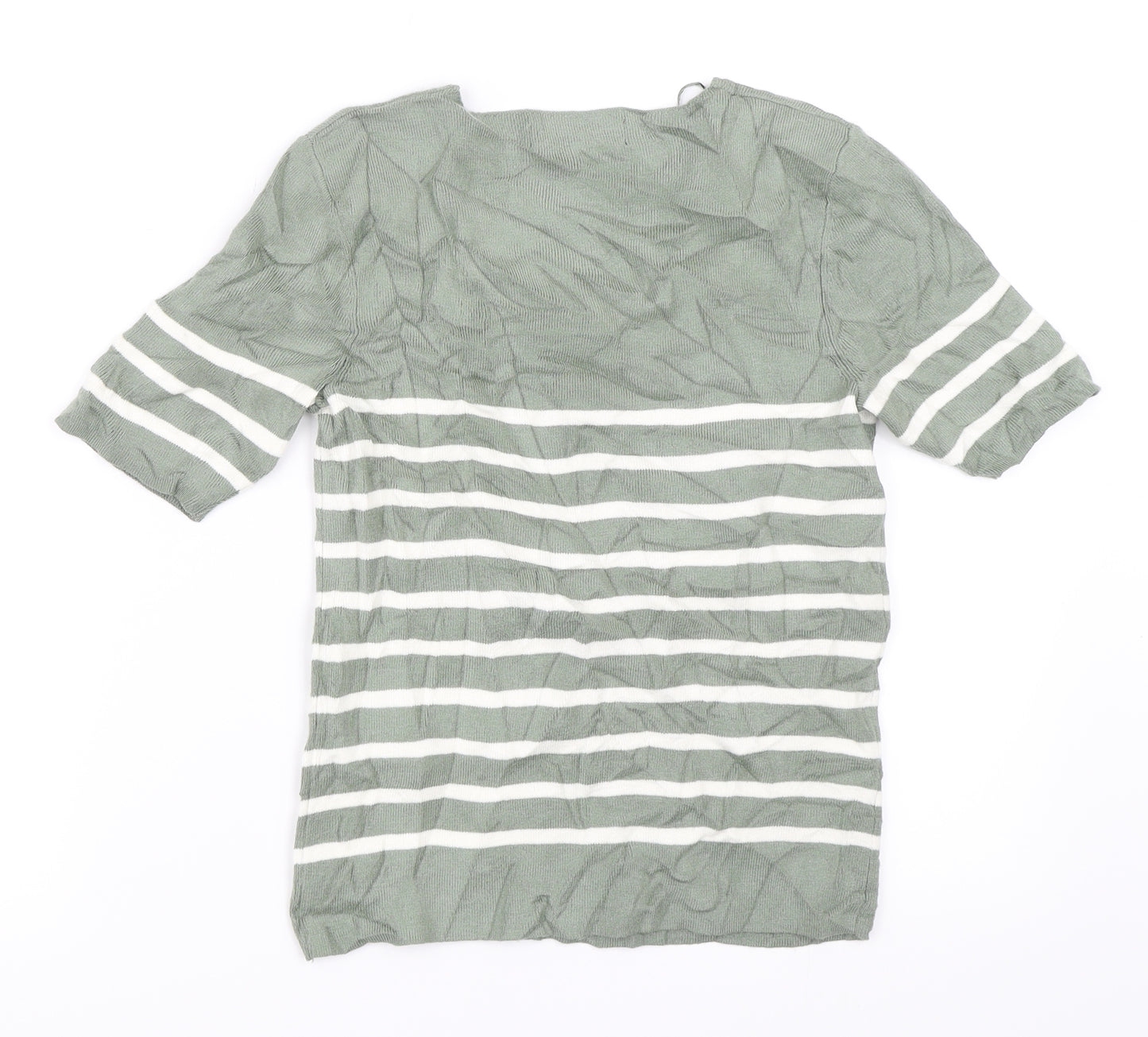Marks and Spencer Womens Green Striped  Pullover Jumper Size 8