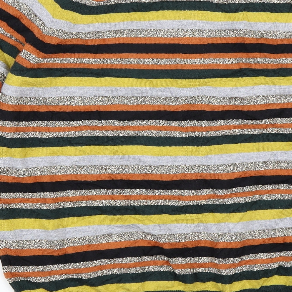 Marks and Spencer Womens Green Striped  Cardigan Jumper Size 12