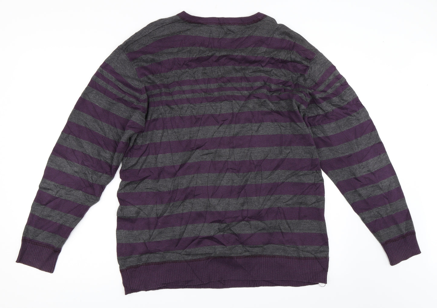 Philosophy Blues Original Mens Purple Striped  Pullover Jumper Size M