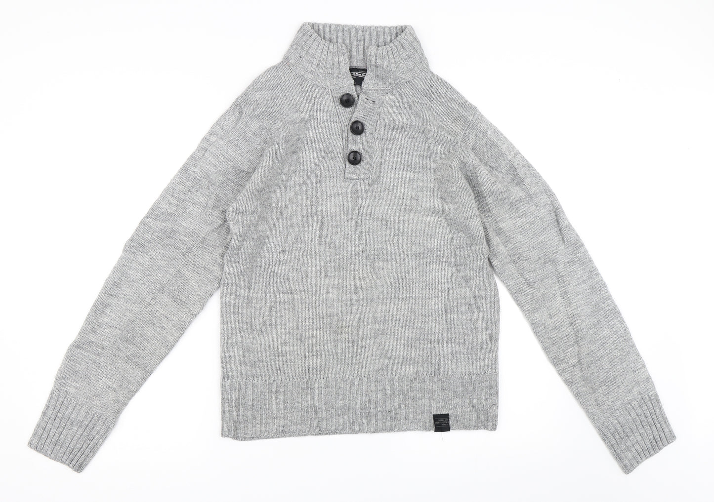 Ambrose & Jackson Mens Grey   Henley Jumper Size S