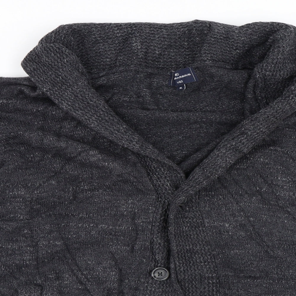 Marks and Spencer Mens Grey   Cardigan Jumper Size XL