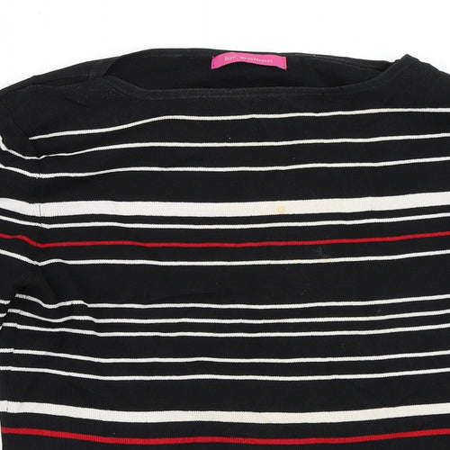 For Women Womens Black Striped  Pullover Jumper Size 12