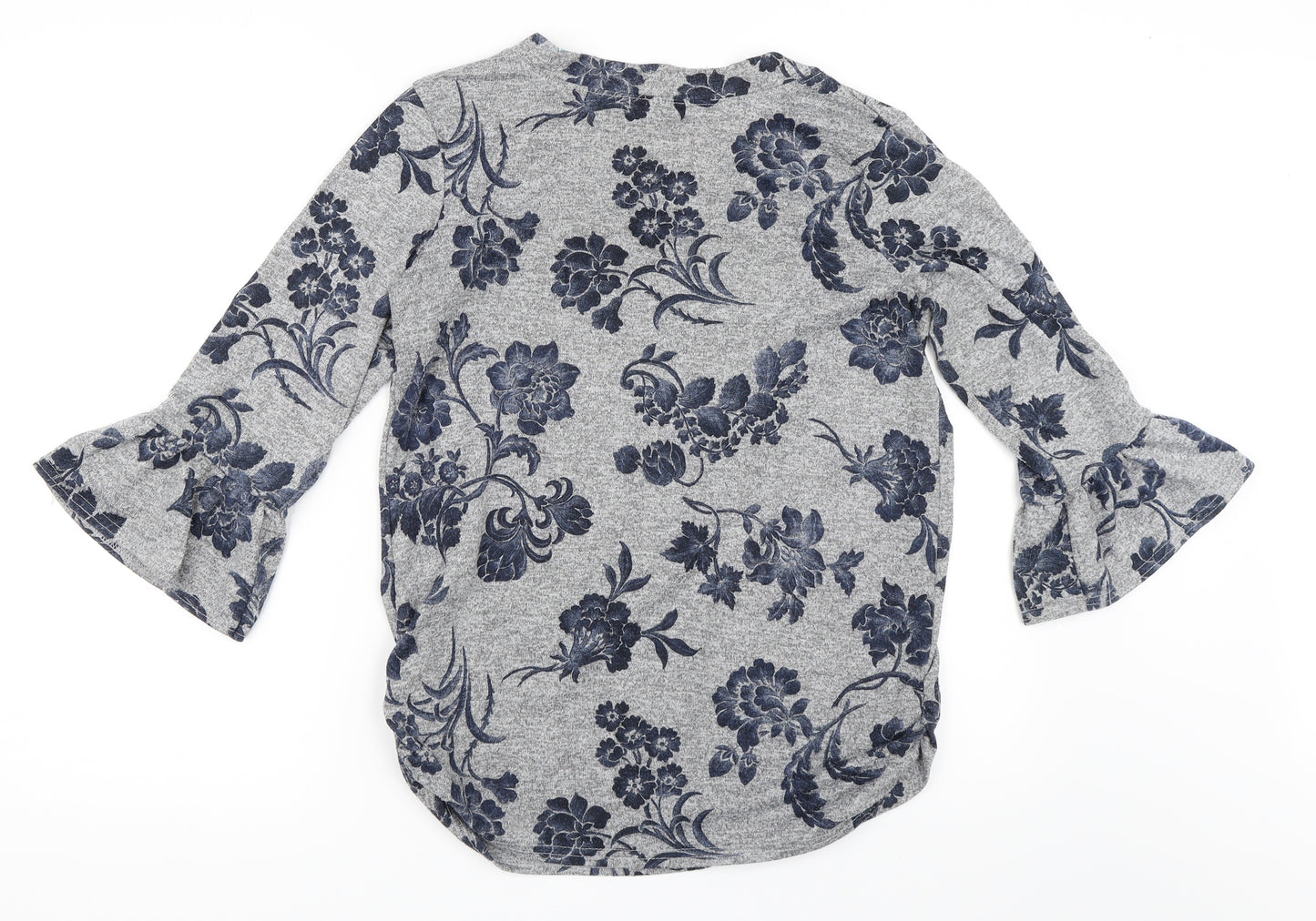 Quiz Womens Grey Floral  Pullover Jumper Size 14
