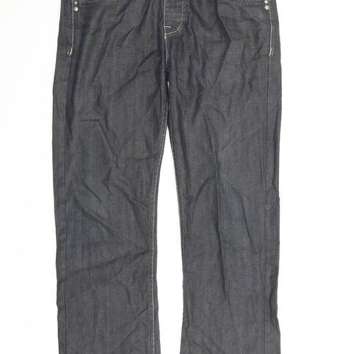 NEXT Mens Black  Denim Straight Jeans Size 32 in L30 in