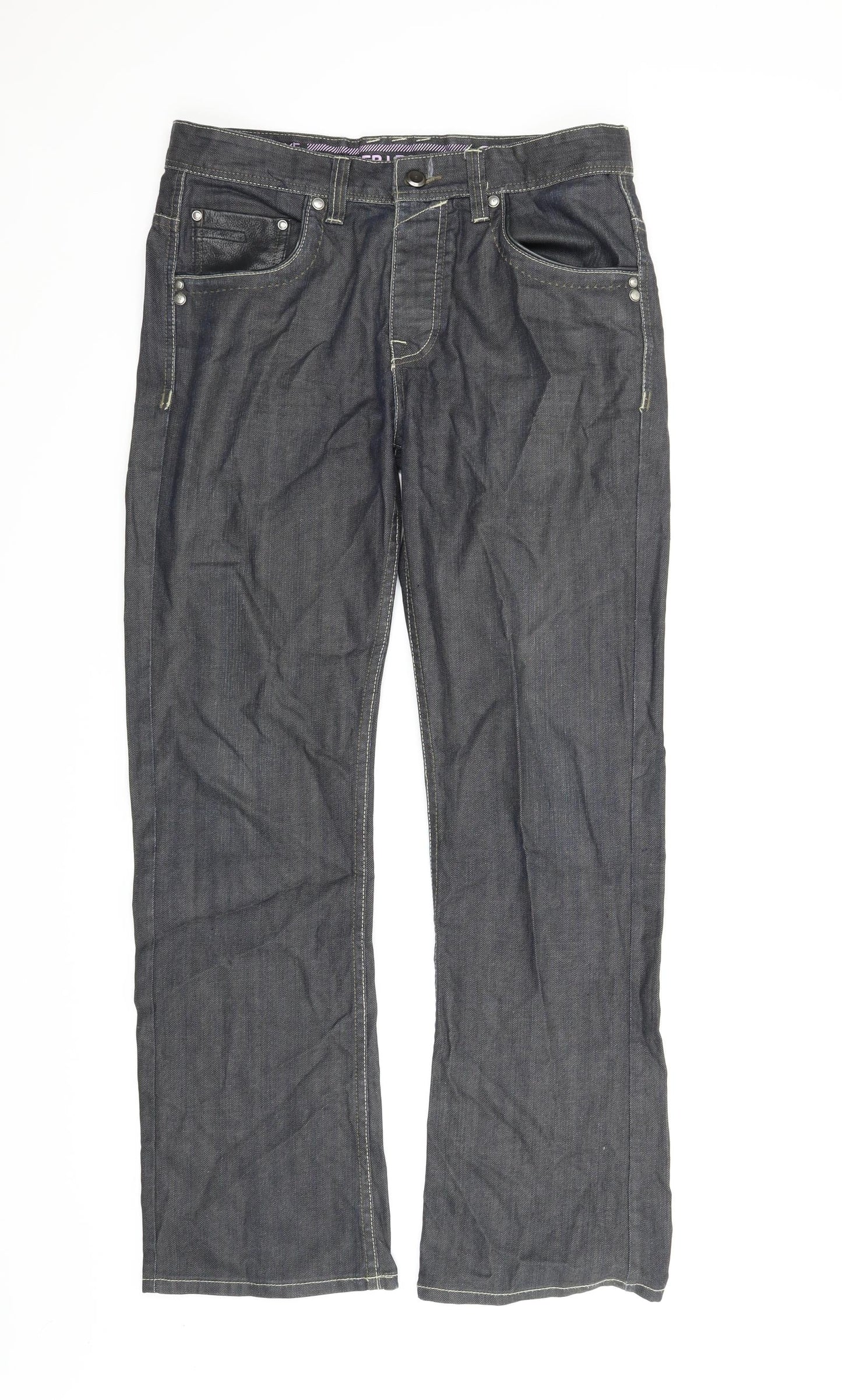 NEXT Mens Black  Denim Straight Jeans Size 32 in L30 in