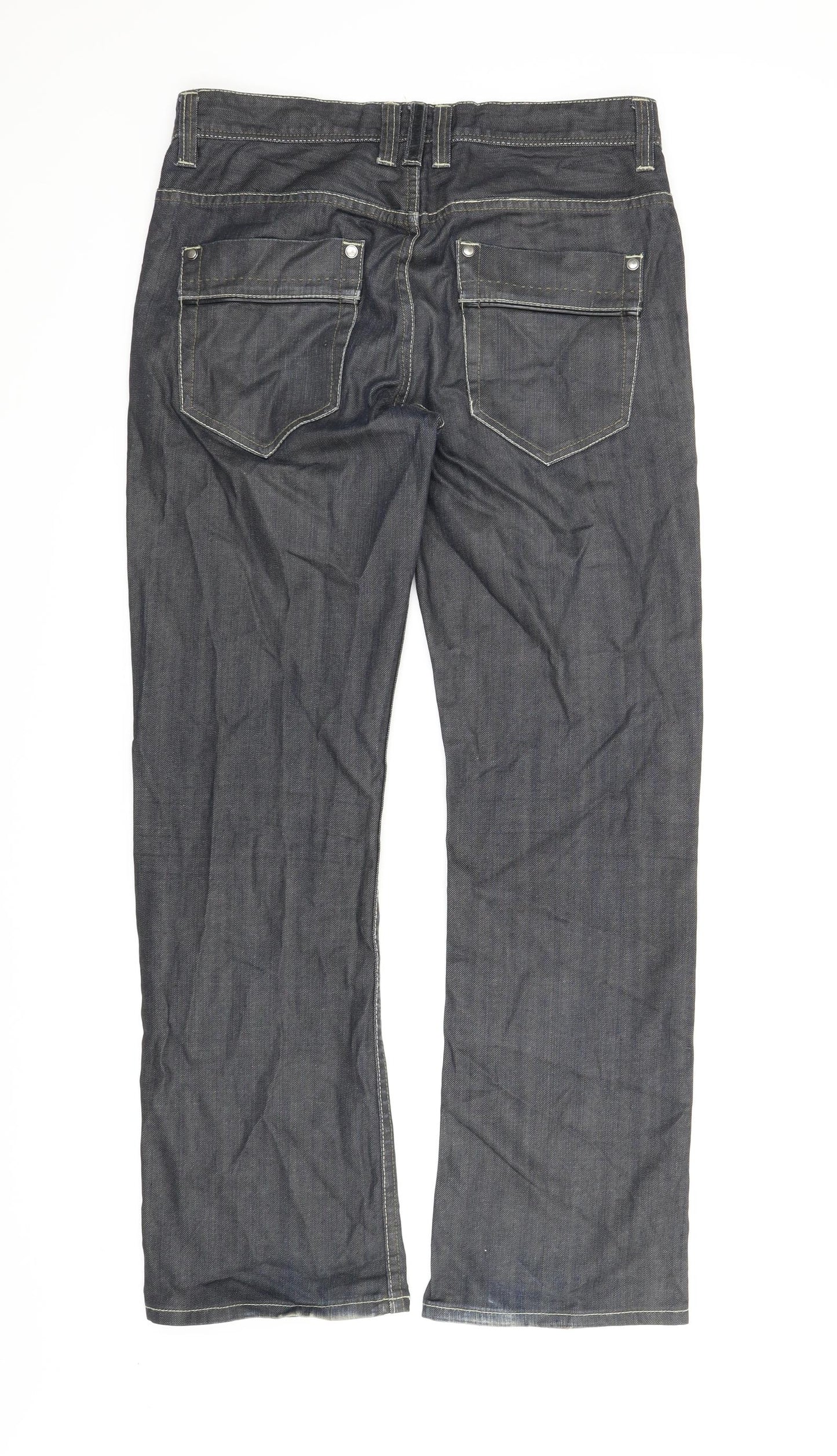 NEXT Mens Black  Denim Straight Jeans Size 32 in L30 in