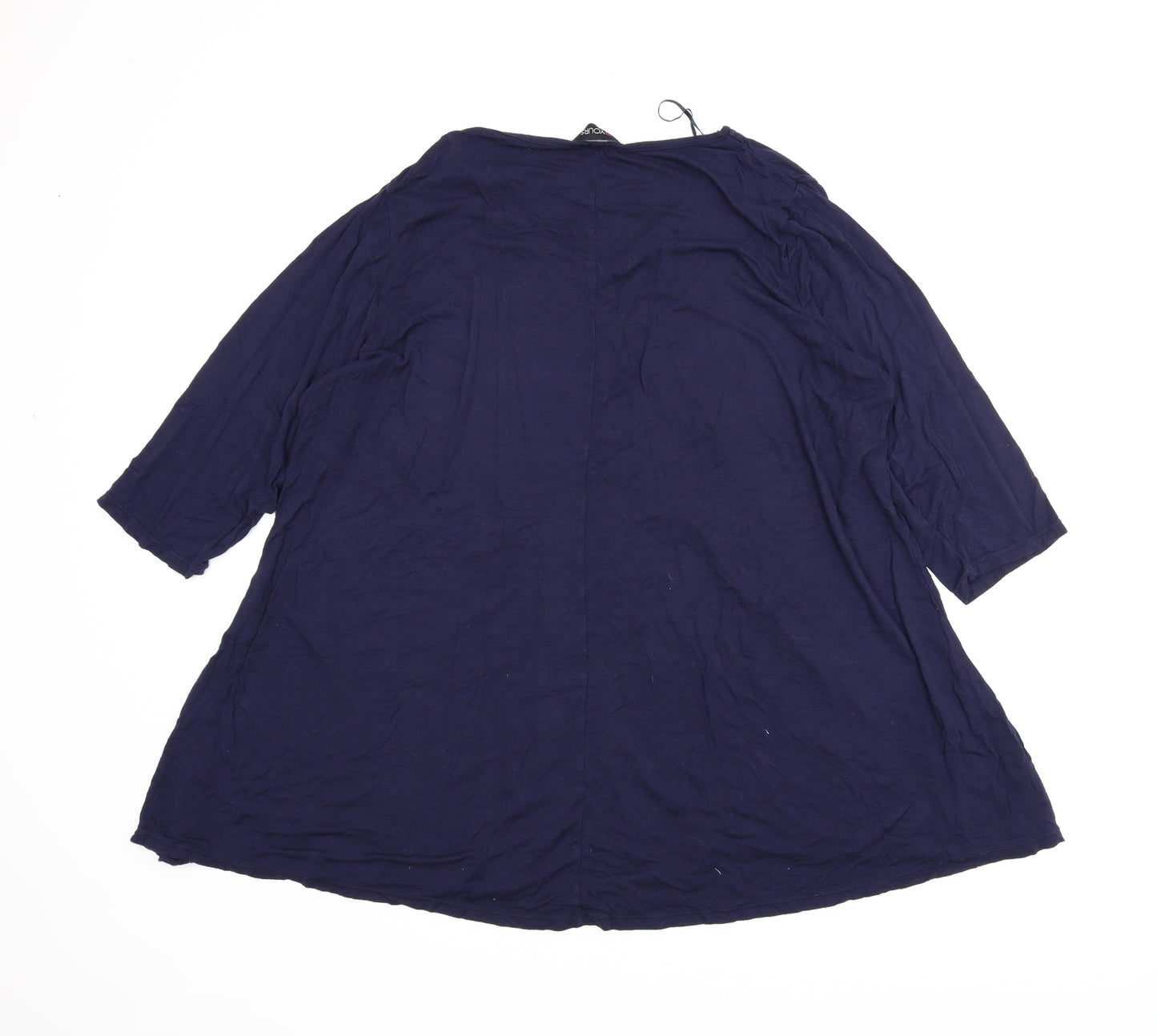 Yours Womens Blue Solid  Chemise Pyjama Top Size 20