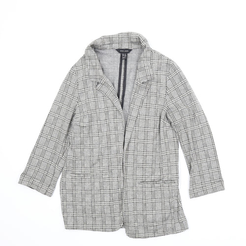 New Look Womens Grey Plaid  Jacket  Size 10