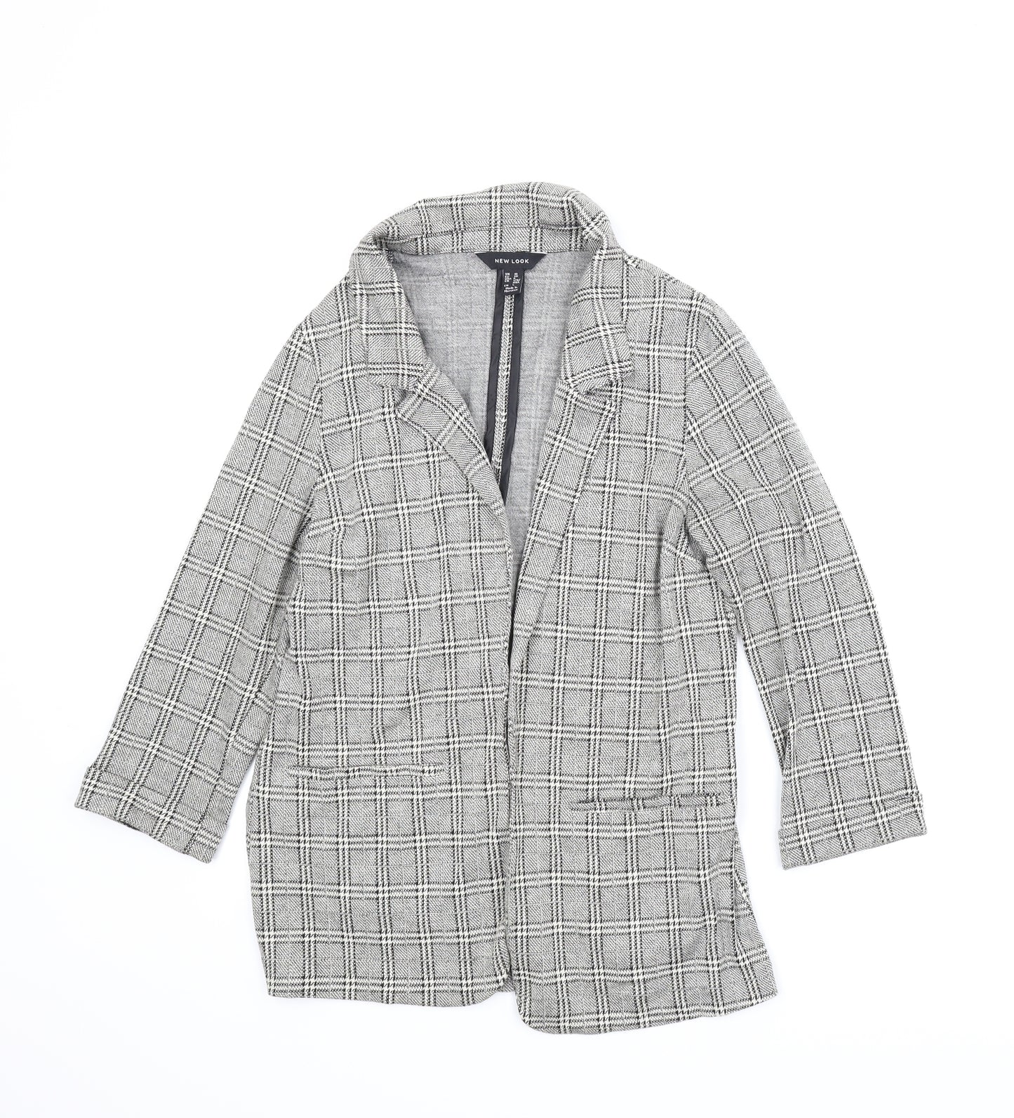 New Look Womens Grey Plaid  Jacket  Size 10