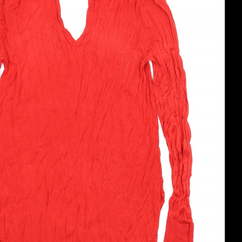 Peacocks Womens Red   Tunic Jumper Size 16  - Keyhole neck