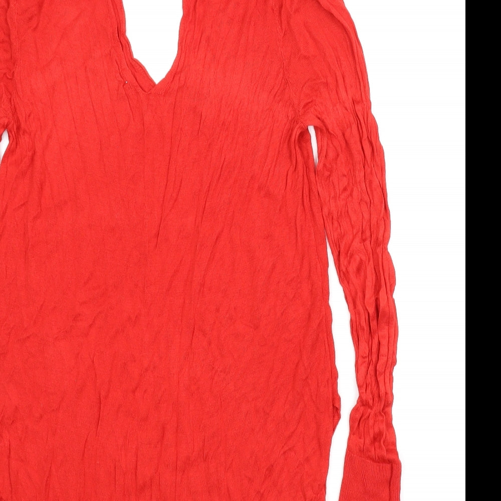 Peacocks Womens Red   Tunic Jumper Size 16  - Keyhole neck