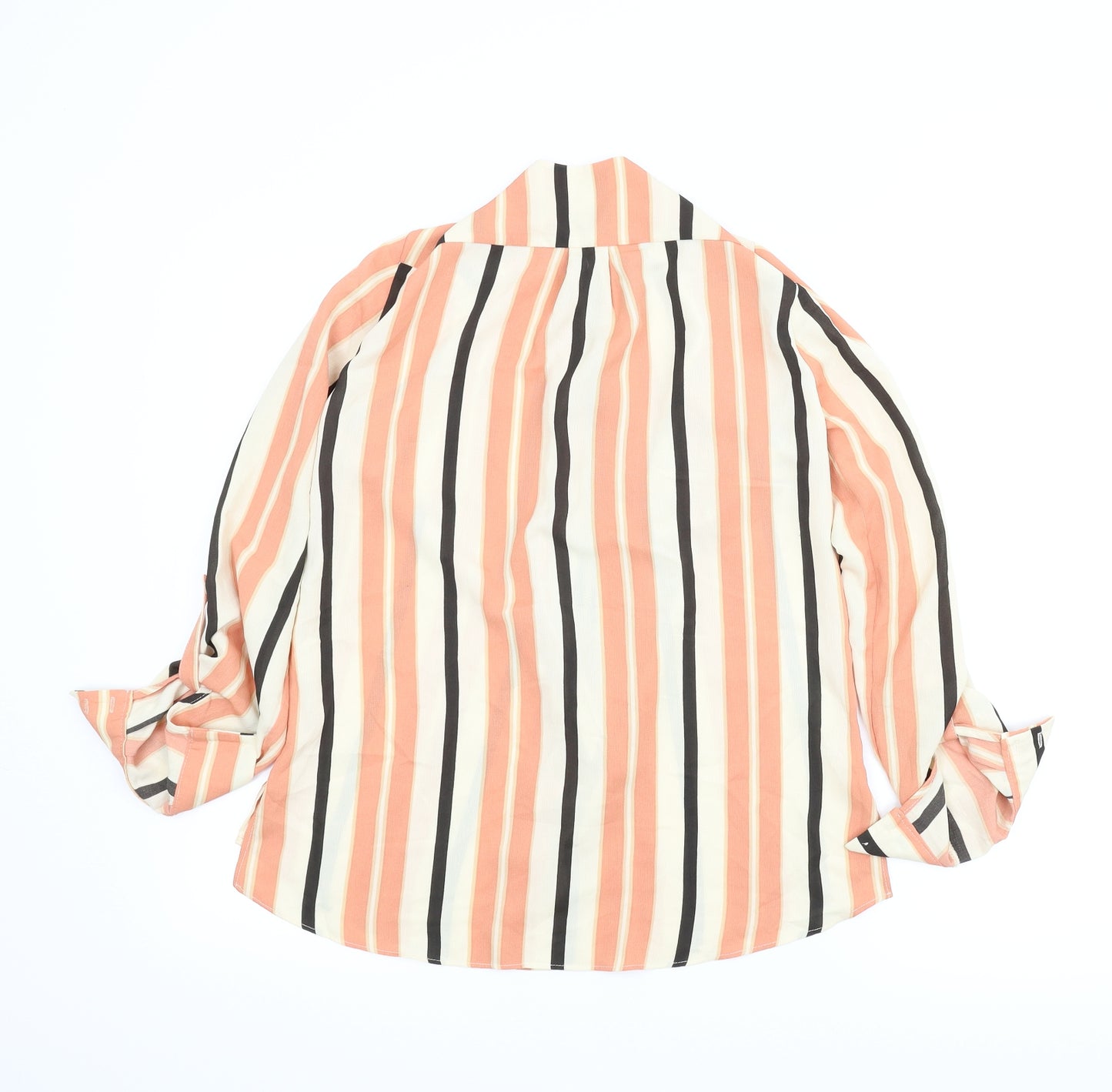River Island Womens Orange Striped  Basic Blouse Size 8
