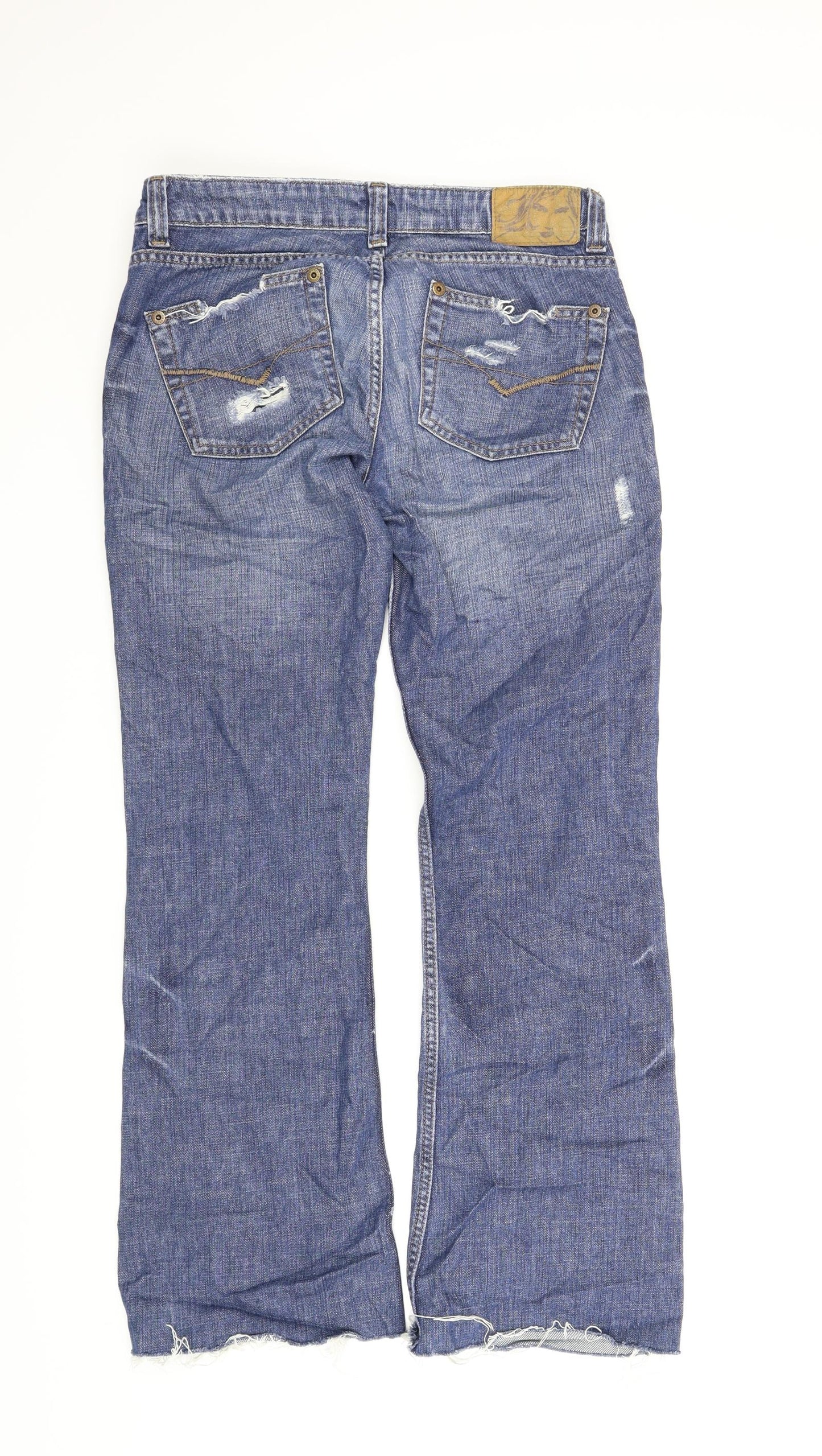 River Island Womens Blue  Denim Flared Jeans Size 10 L28 in