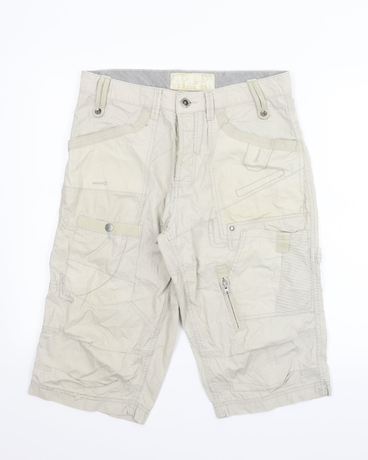 NEXT Mens Beige   Cargo Shorts Size 32 in