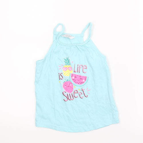 Primark Girls Blue   Camisole Blouse Size 5-6 Years  - Tropical