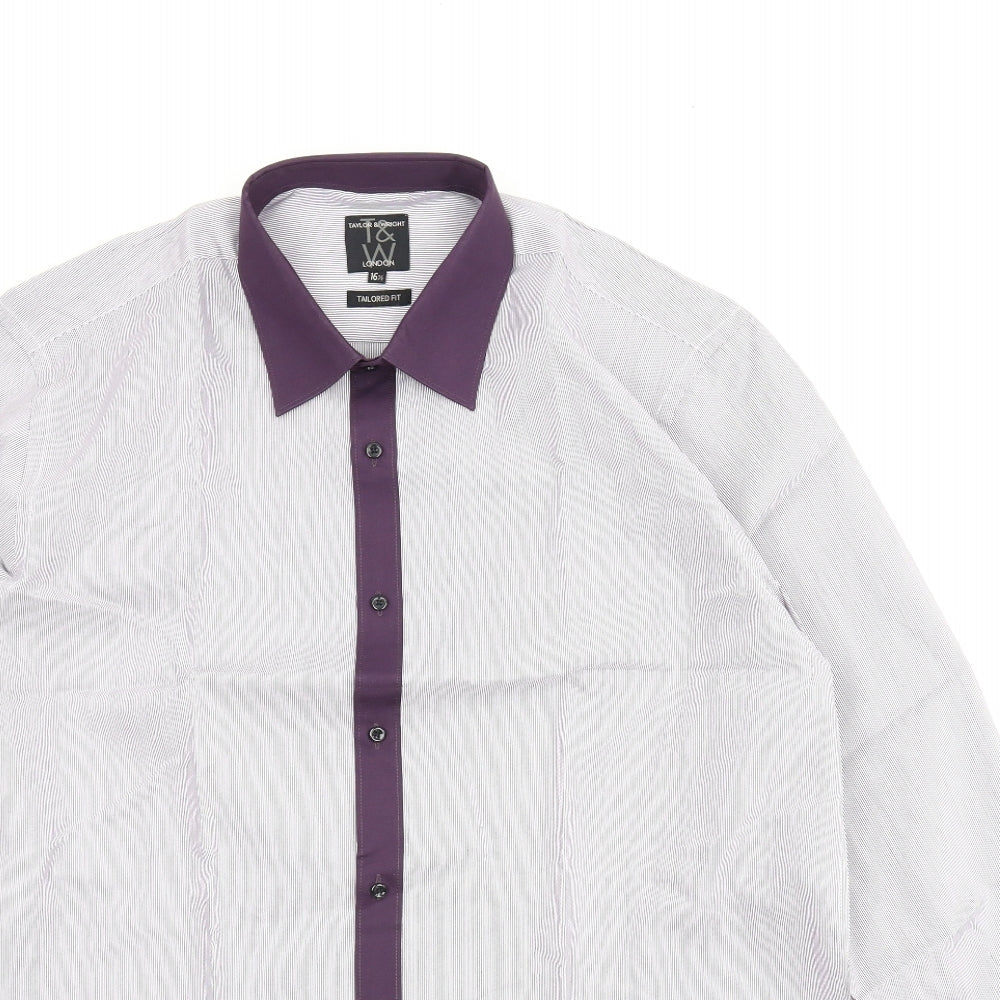 Taylor & Wright Mens Purple    Dress Shirt Size 16.5
