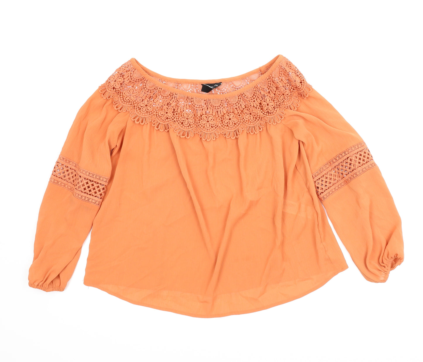 New Look Womens Orange   Basic Blouse Size 8