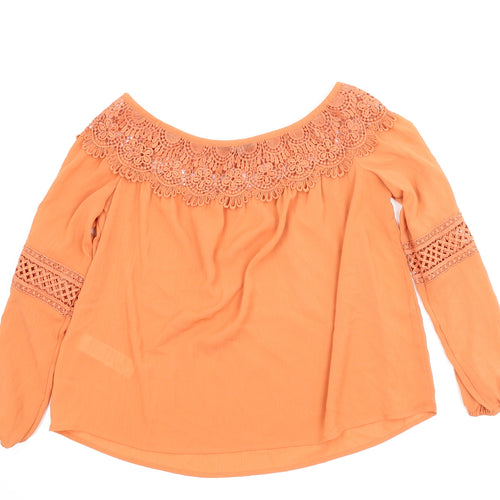 New Look Womens Orange   Basic Blouse Size 8