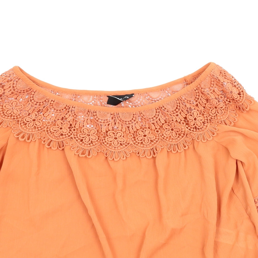 New Look Womens Orange   Basic Blouse Size 8