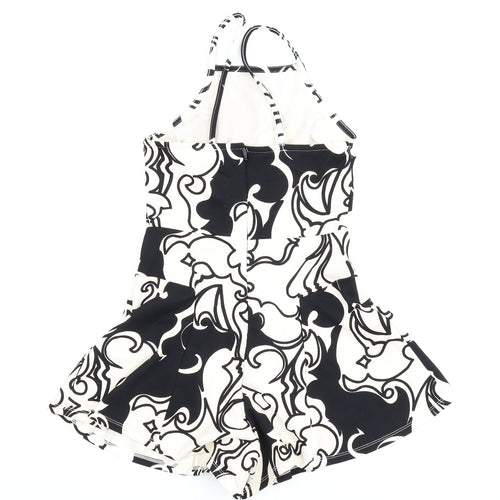 Topshop Womens White Floral  Romper One-Piece Size 8
