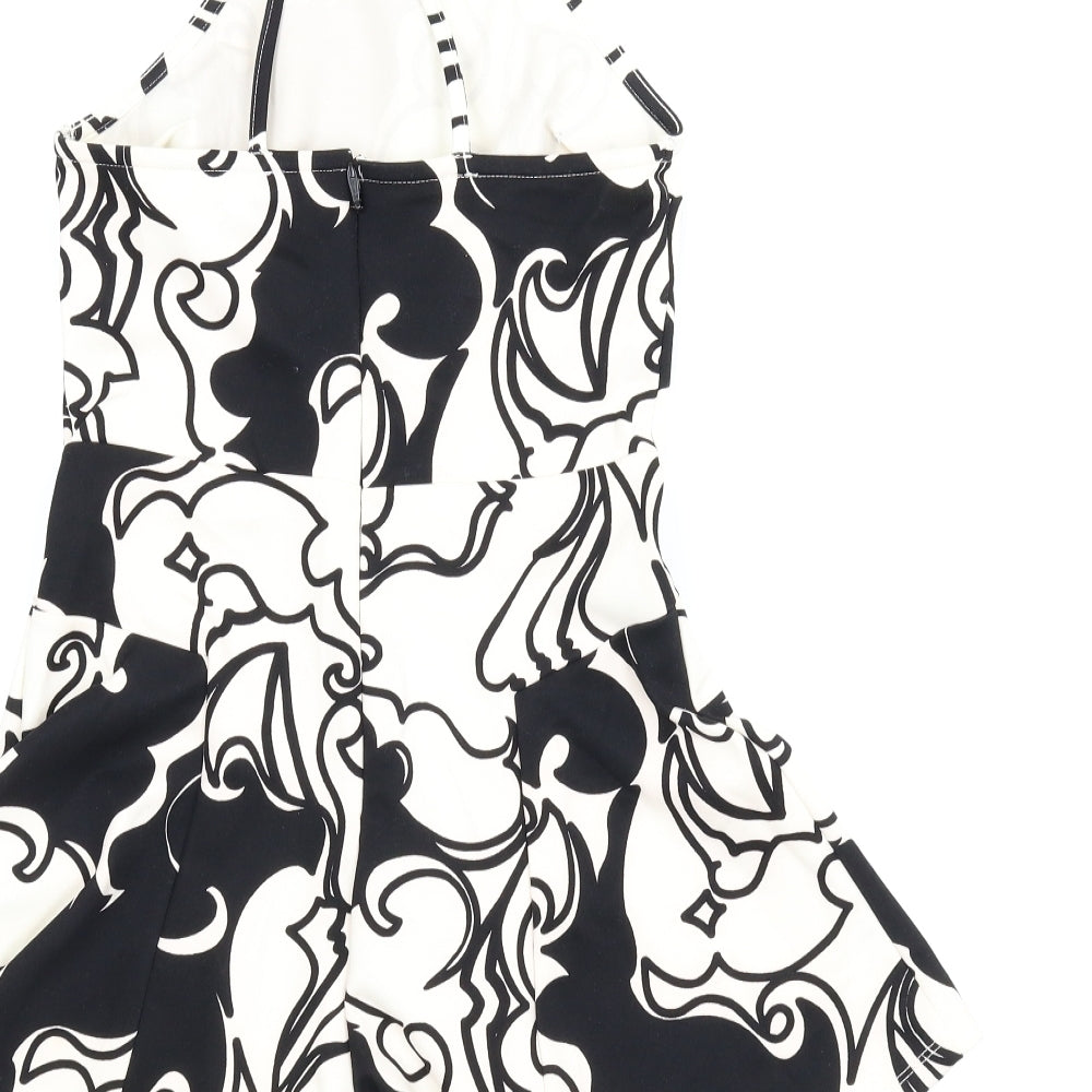 Topshop Womens White Floral  Romper One-Piece Size 8