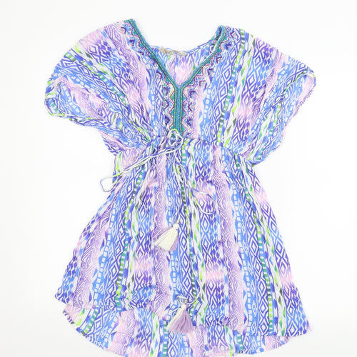 Debenhams Womens Blue Geometric  Skater Dress  Size S