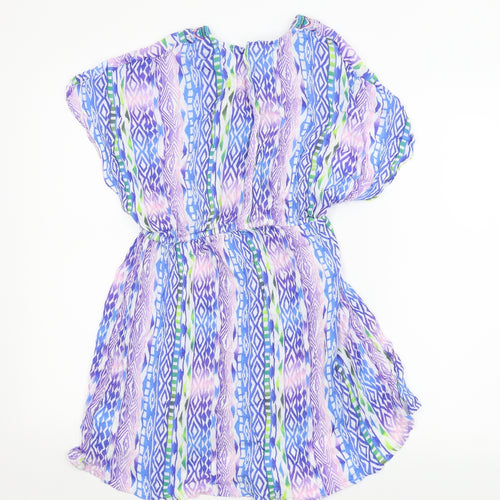 Debenhams Womens Blue Geometric  Skater Dress  Size S