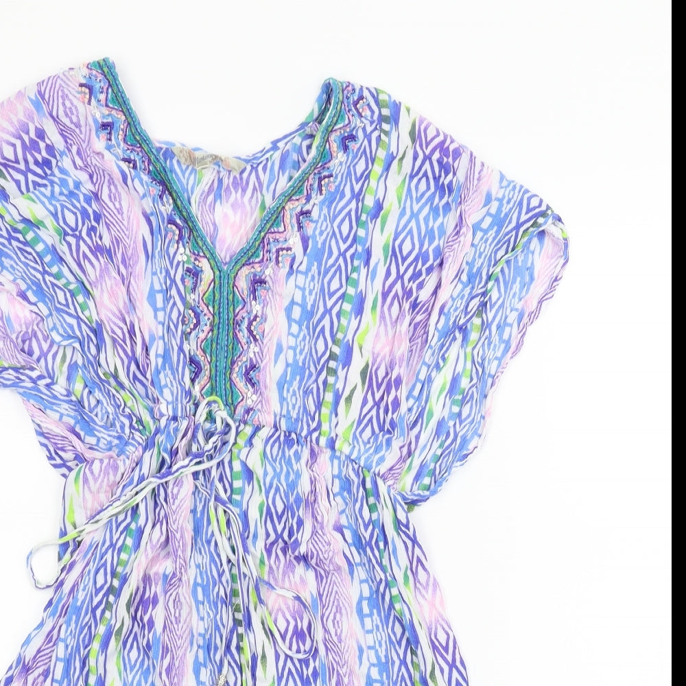 Debenhams Womens Blue Geometric  Skater Dress  Size S